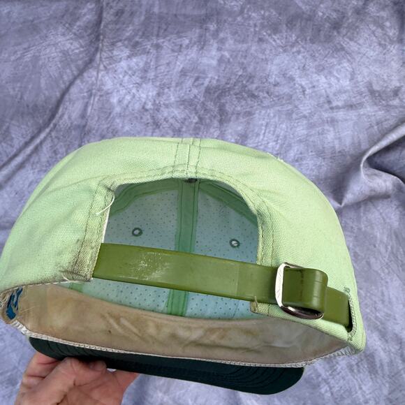 Vintage 1975 Wyoming Open Sponsor Cowboys Pokes Light Green Strapback Hat Cap - Picture 4 of 6
